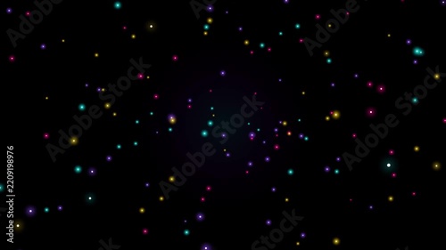 Abstract glowing pyramid structure rotating on a black background