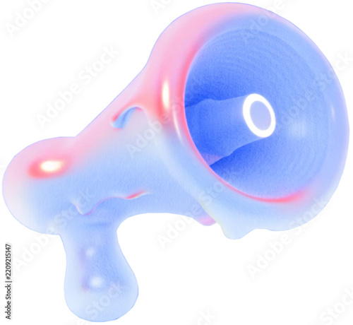 3D megaphone illustration without background