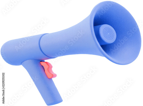 3D megaphone illustration without background