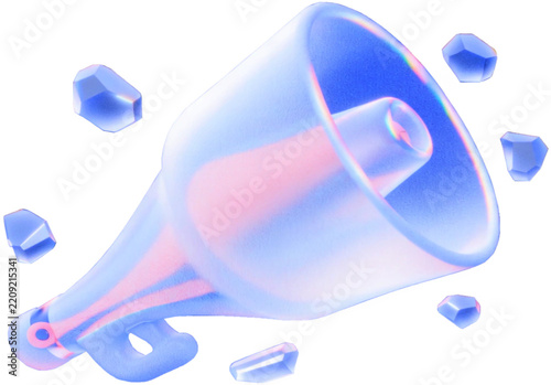 3D megaphone illustration without background