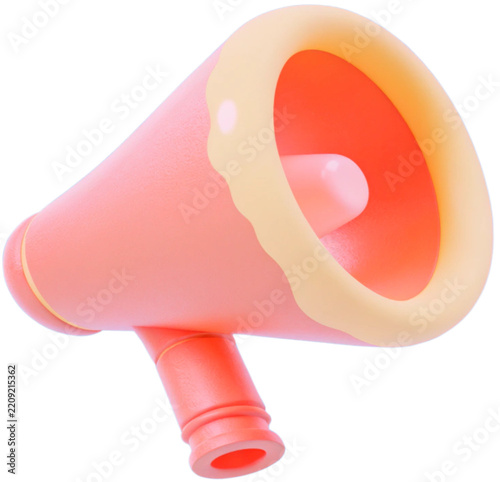3D megaphone illustration without background
