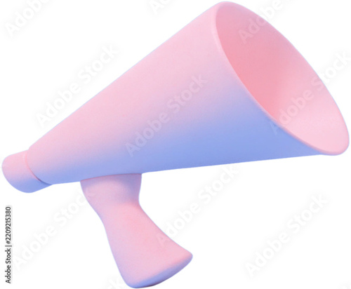 3D megaphone illustration without background