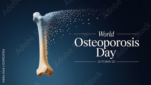 Human bone dissolving for world osteoporosis day concept