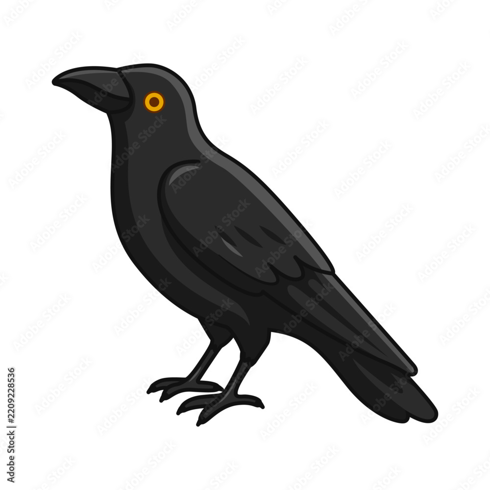 Obraz premium Vector illustration of Black Bird on transparent background