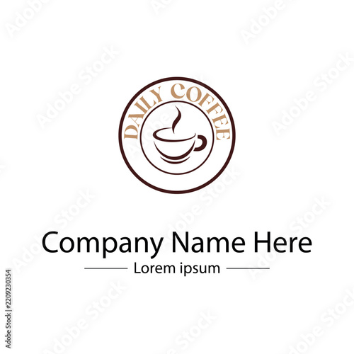 Minimal coffee shop logo design