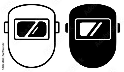 welding helmet safety protection icon set