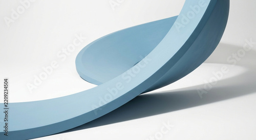 Abstract concept of a massive singular velodrome track curve in matte pale blue