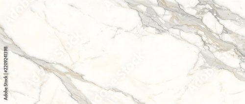 Fotografie White marble texture with intricate gold and grey veins on polished surface crea