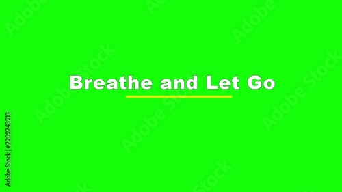 Breathe and Let Go Hollow Fill Pop Text Animation on Green Screen