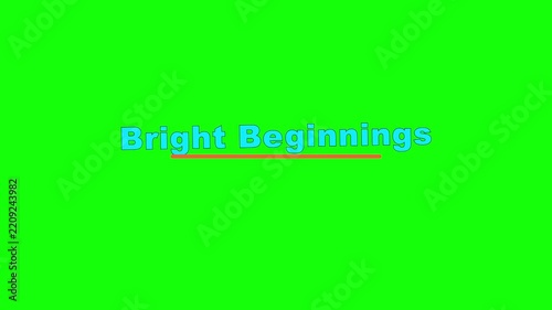 Bright Beginnings Letter Cascade Text Animation on Green Screen