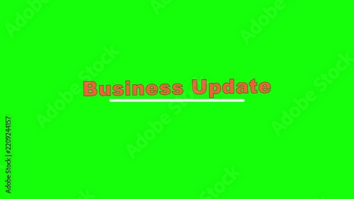 Business Update Staggered Zoom Text Animation on Green Screen