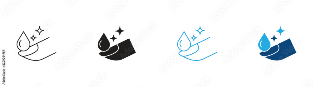 Obraz premium Nail Care Hand Hygiene Icon Set, Representing Nail Care, Hand Hygiene, Personal Care, Cleanliness, and Beauty, Vector Illustration