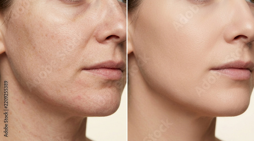 Skin transformation: Before and after cosmetic treatment