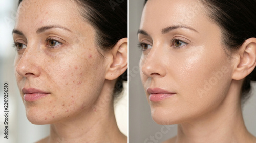 Skin transformation: Before and after cosmetic treatment