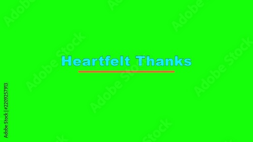Heartfelt Thanks Snap Rotation Text Animation on Green Screen