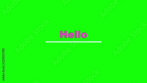 Hello Kinetic Burst Text Animation on Green Screen