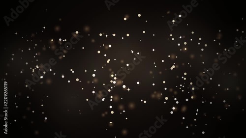 Gold Particles Animation Background with Glowing Floating Bokeh Dust and Sparkling Light Effects