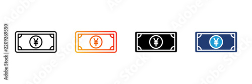 Yen, yen icon, japanese yen, japanese currency, japanese money, japanese banknote, japanese coins, japan currency, japanese finance, currency icon, money icon, cash icon, coin icon, banknote icon.