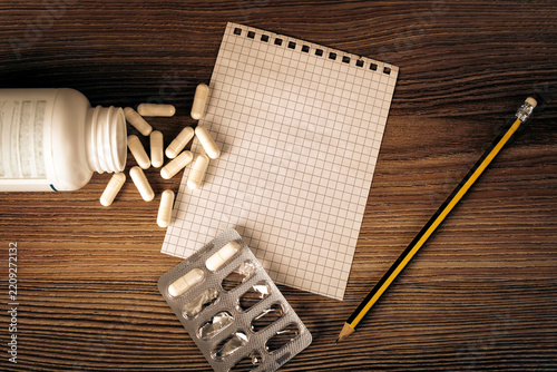 Blank Paper Pen and Pills