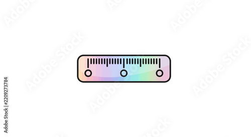 Colorful gradient ruler tool icon.