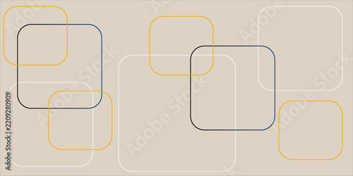 Elegant abstract geometric composition with layered rounded squares and neutral tones, creating a clean modern background for business, branding, advertising and digital design.