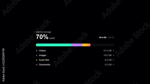 Data storage capacity loading animation video