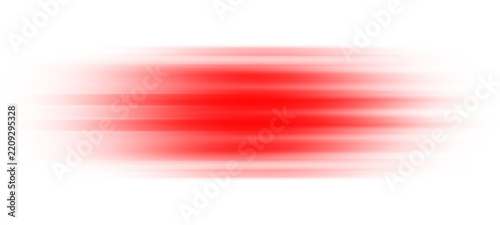 Fotografie Motion blur speed lines, horizontal neon light streak, blurred red glow effect,