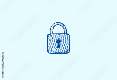 Lock Icon Hand Drawn Sketch Vector Illustration