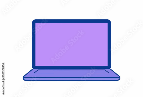Flat Vector Icon of a Modern Laptop Device