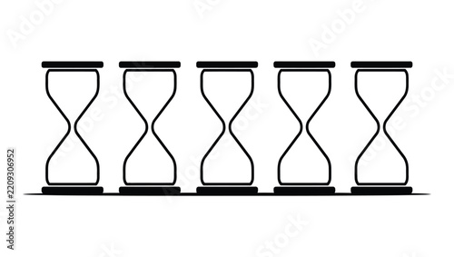 Hourglass icon set showing multiple sand timer variations