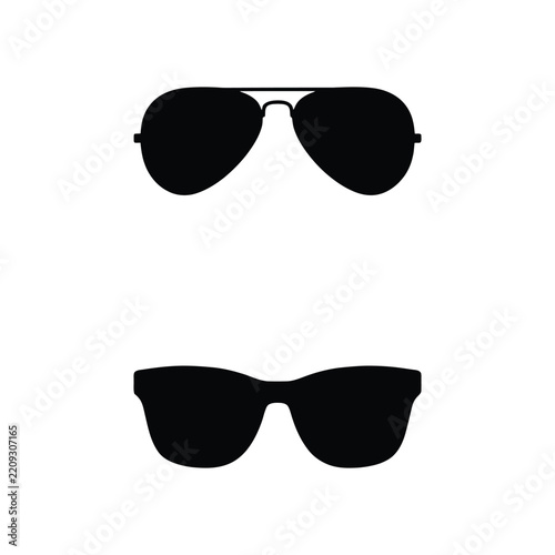 Sunglasses icon vector set of stylish eyewear accessories