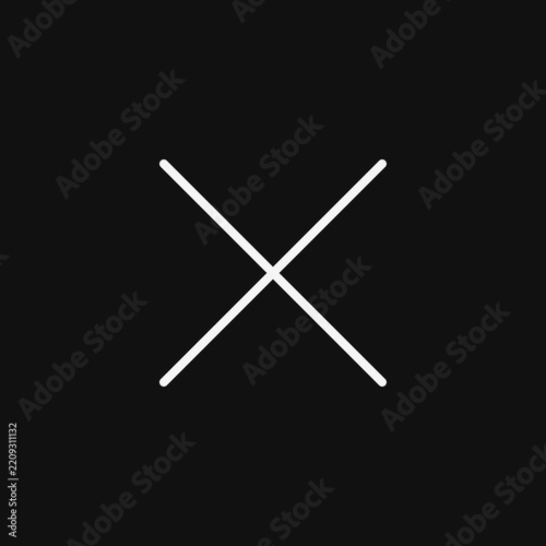 Minimal vector icon of a simple cross symbol with UI design rejected interface abstract