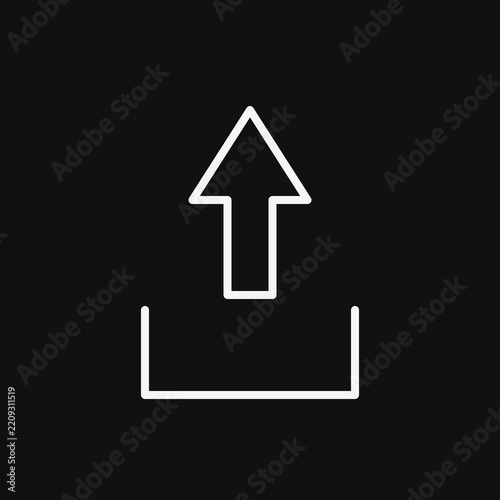 Minimal vector icon upload sign with arrow pointing up interface navigation application