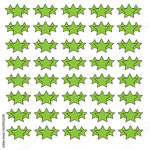 Seamless Green Star Pattern Vector Background for Decorative Wallpaper and Textile Design