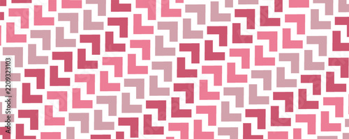 Geometric pattern with purple and pink arrows. Seamless abstract background