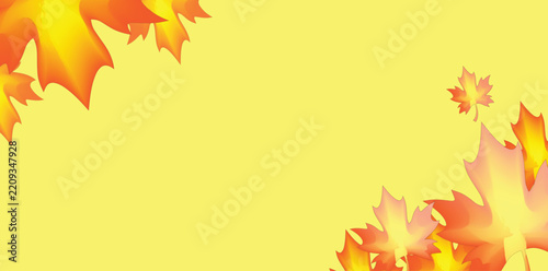 Yellow Autumn Leaves Decorative Background