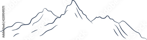Mountain Range Outline Sketch