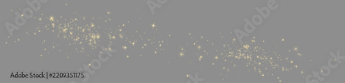 Dense golden sparkle glitter dust trail. Horizontal wave of glowing stardust and magic light particles PNG overlay