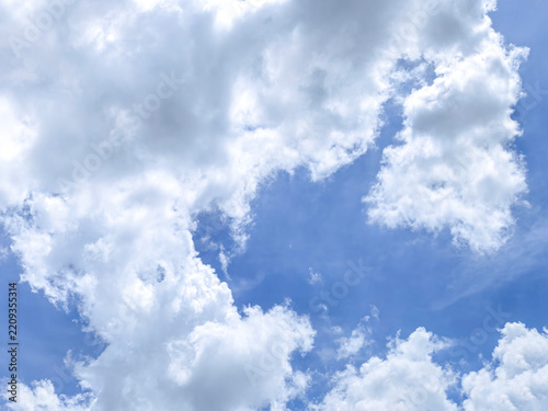 high blue sky shape outdoor group of white clouds background in summer abstract gradient light beauty background. beautiful bright cloud and calm fresh wind air