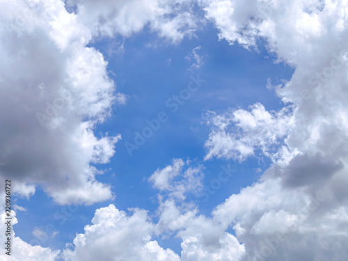 blue sky high abstract shape outdoor group of white clouds background in summer gradient light beauty background. beautiful bright cloud and calm fresh wind air.