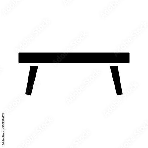Minimalist Low Bench Icon Set, Outline and Solid Style