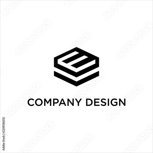 Letter E , EV Isometric Hexagon Vector Logo Design Template for Tech Business and Identity