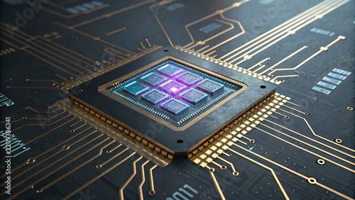 Advanced processor chip on circuit board