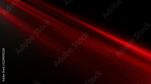 Abstract red light streak on dark background with smooth gradient texture