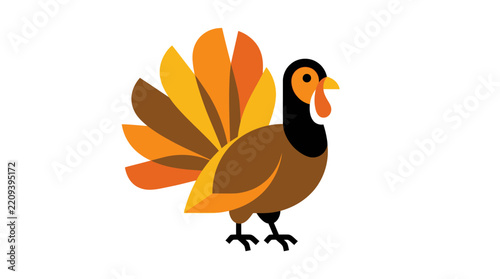 Thanksgiving Turkey Isolated on White Background