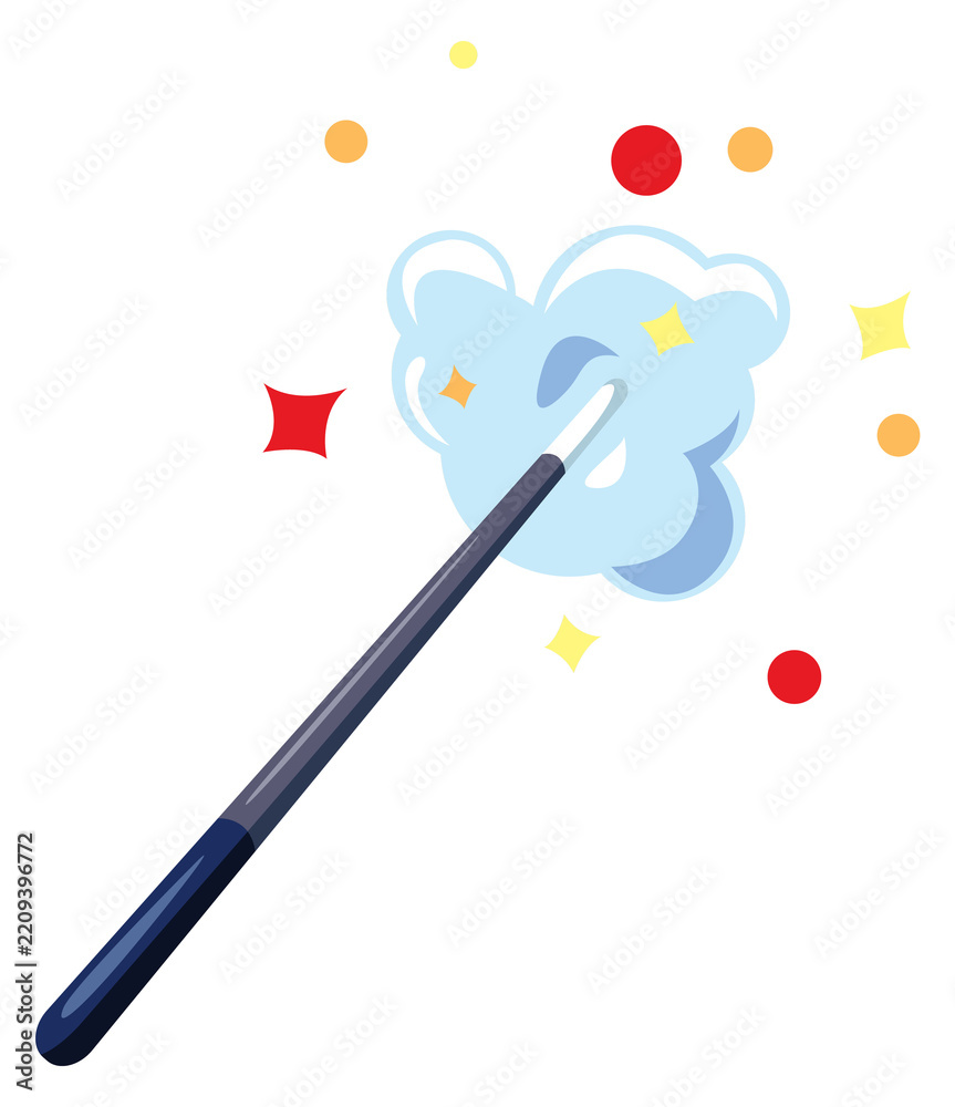 Obraz premium Magic wand cartoon icon. Fantasy stick symbol