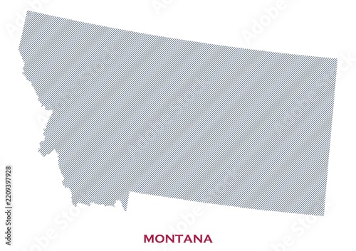 Map of Montana State, USA