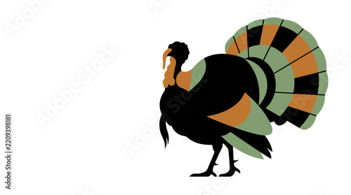 Thanksgiving Turkey Vector Isolated on White Background
