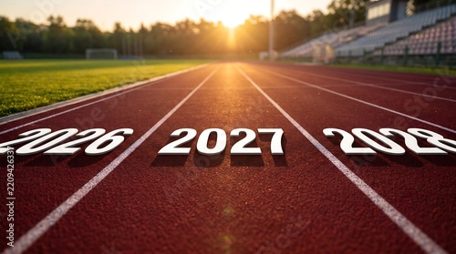 Athletic Track Showing Years Two Thousand Twenty Six Twenty Seven Twenty Eight