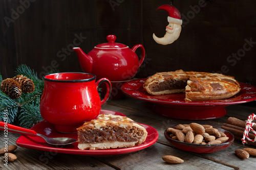 Homemade Fyrstekake (Prince's Cake) Traditional Norwegian Christmas and festive Almond Cake